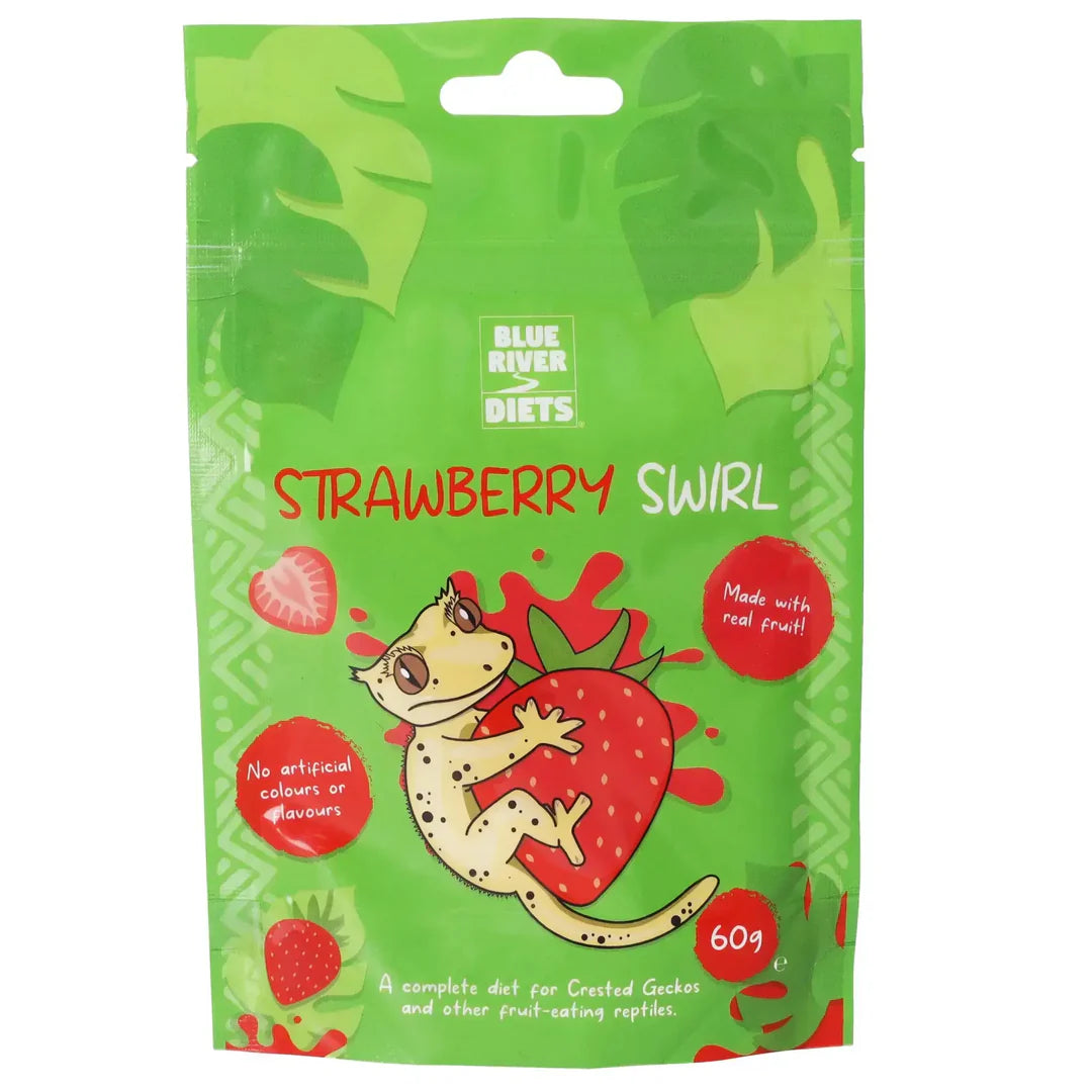 Blue River Strawberry Swirl Gecko Diet 60g - Mill Race Garden Centre