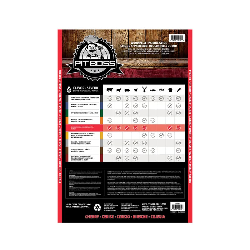 Pit Boss 9 KG Cherry Blend Hardwood Pellets - Mill Race Garden Centre