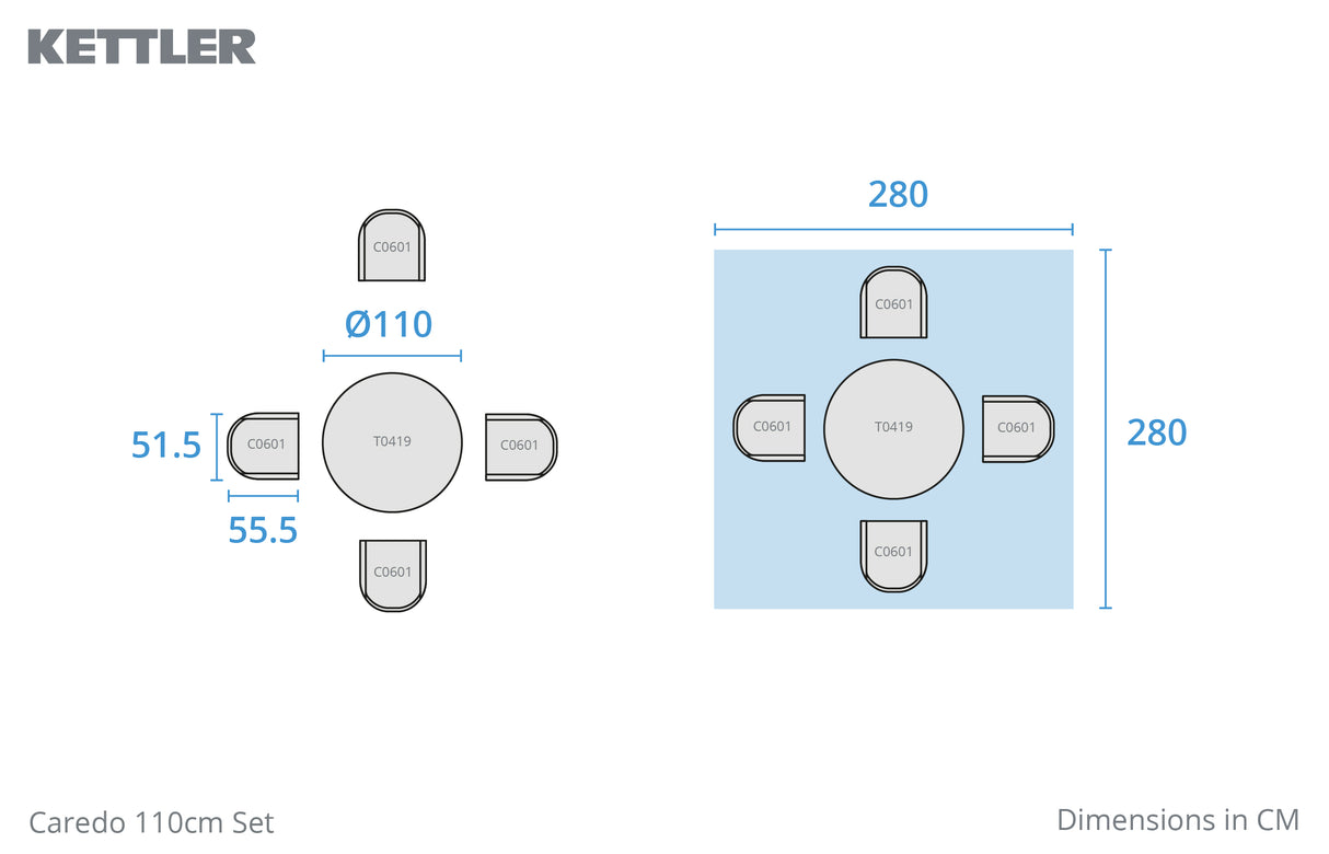 Kettler Caredo stacking metal chair set with footrests, modern outdoor furniture for versatile seating and patio decor.