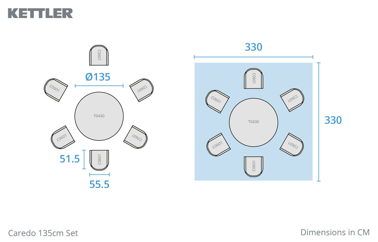 Kettler Caredo stacking metal chair with armrests, positioned outdoors on a patio, showcasing modern garden furniture design.