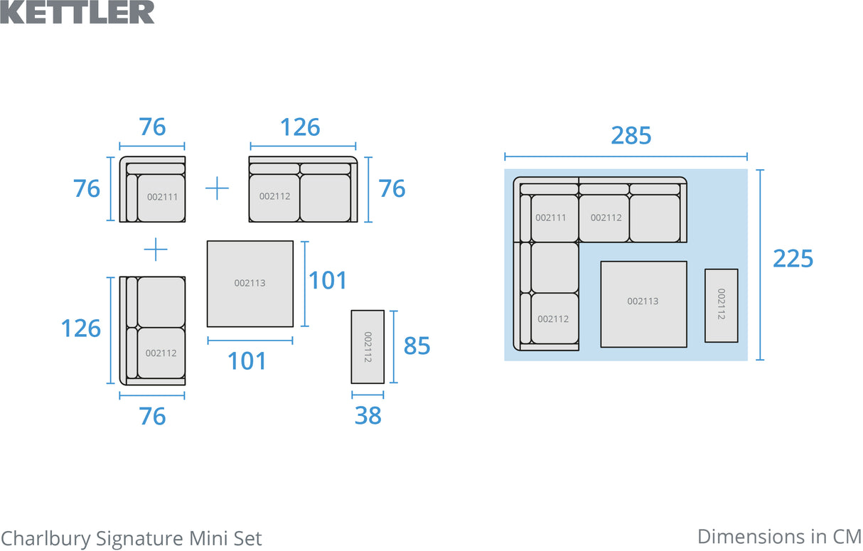 Kettler Charlbury Signature Casual Dining Mini Corner Set - Mill Race Garden Centre
