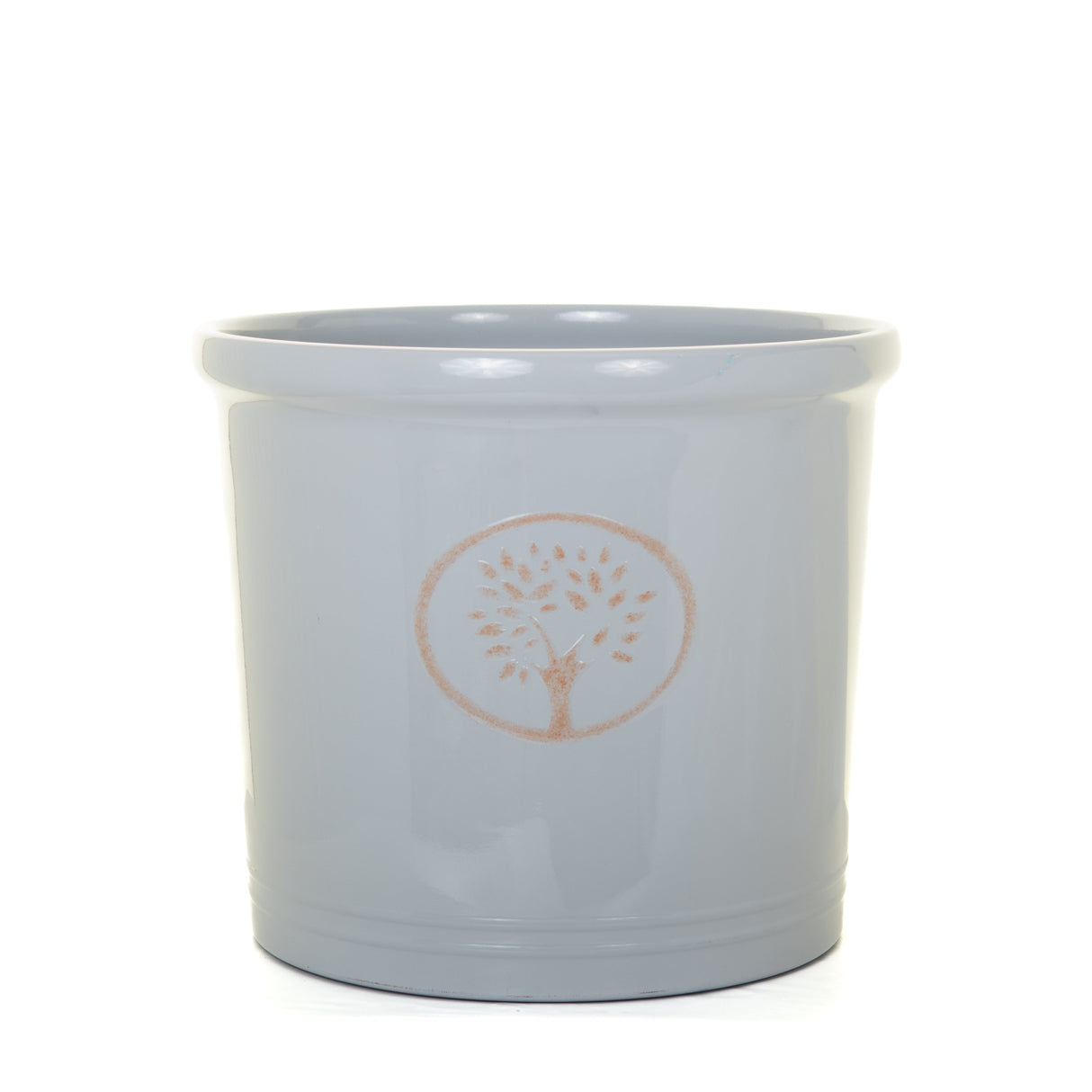 Grey Creekwood 30cm Cotswold Cylinder Planter for indoor and outdoor garden plants, cylindrical shape, durable ceramic material.