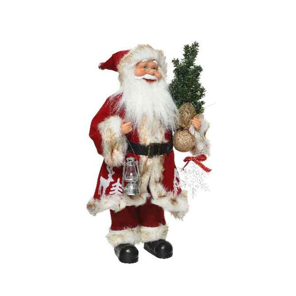 Decorative Santa Ornament with Deer Jacket by Kaemingk - Mill Race Garden Centre