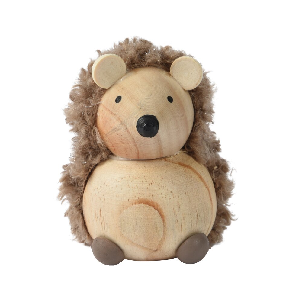 11.5cm Firwood Hedgehog with Fur Back by Decoris - Mill Race Garden Centre