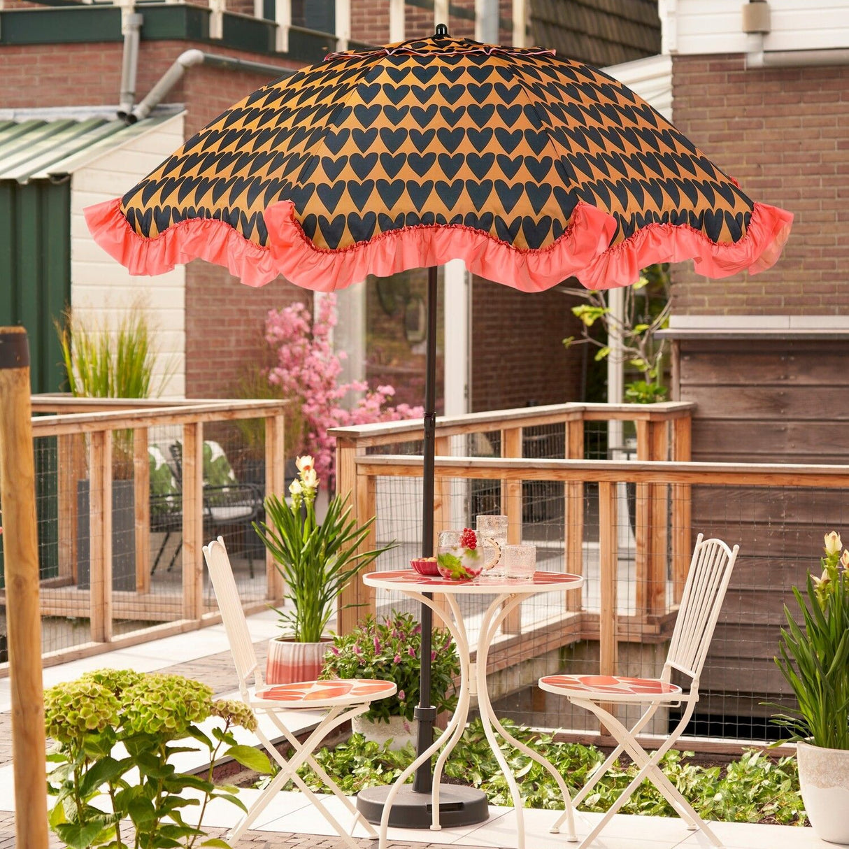 Edelman Mitchell Parasol with Fringe – Black