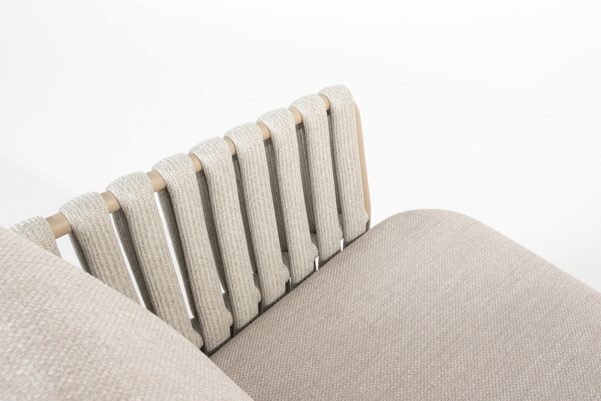 4 Seasons Outdoor Eva lounge set with metal frame, includes two Monroe coffee tables and a gentle support table, outdoor furniture.