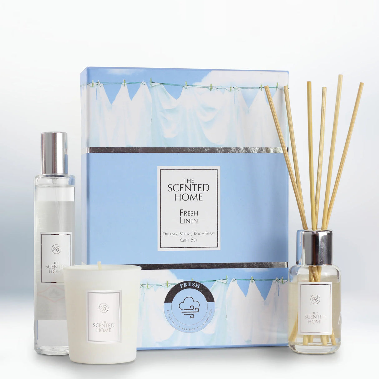 Scented Home Fresh Linen Gift Set by Ashleigh & Burwood - Mill Race Garden Centre