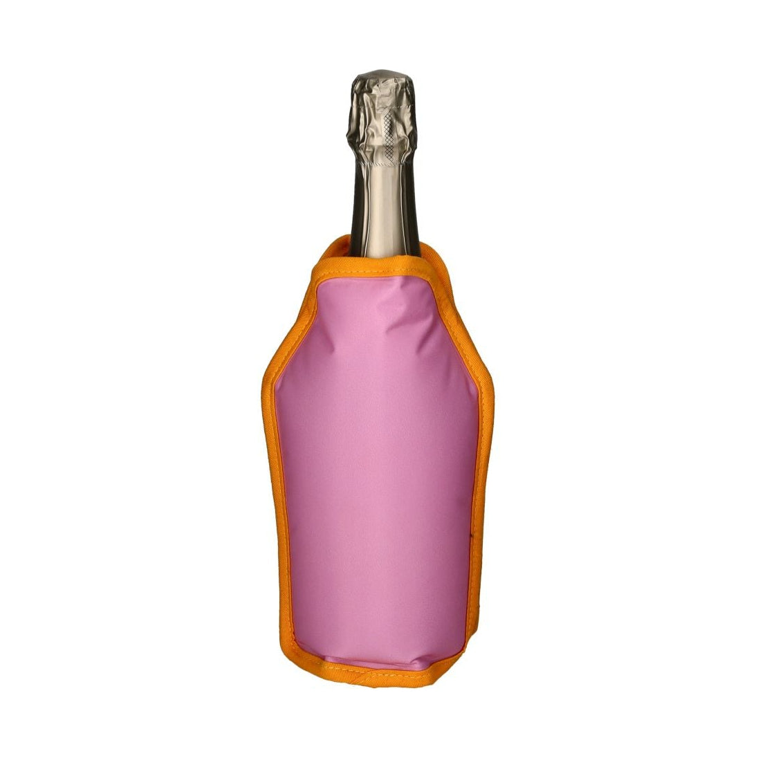 Gift Company Froid Cooling Sleeve with emotional baggage pink design, stylish wine bottle cooler for keeping drinks cold.