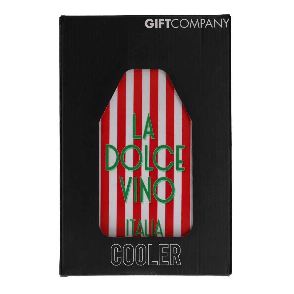 Gift Company Froid Cooling Sleeve with La Dolce Vino Italia design for wine bottles, featuring red and white wine artwork.