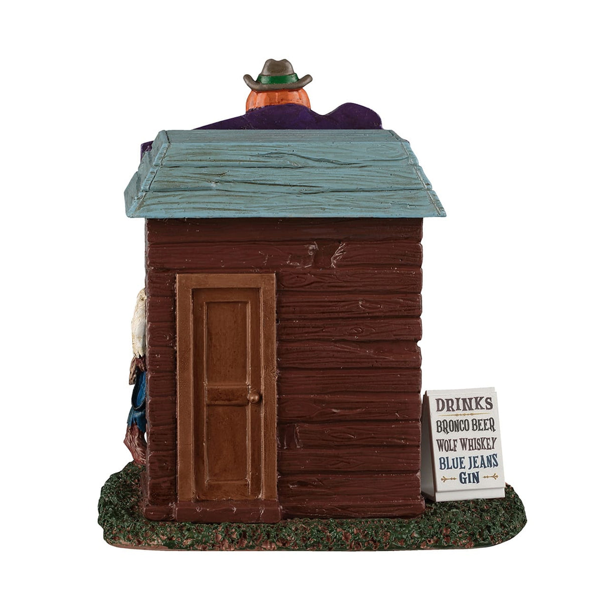 Lemax Spooky Town Full Moon Bar table accent featuring a spooky bar scene under a full moon with eerie lighting.