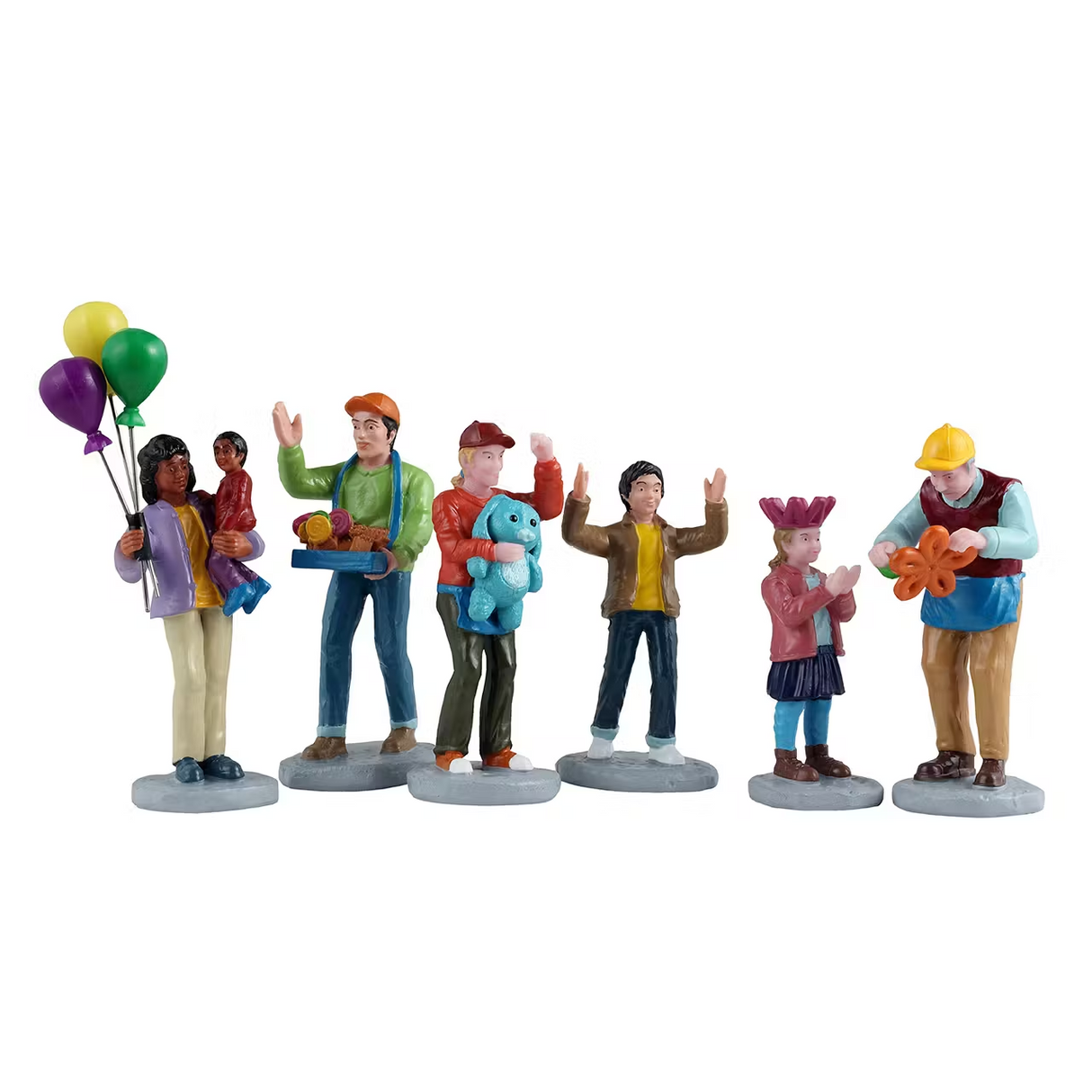 Fun At The Carnival Set Of 6 Lemax Christmas Village Figurine - Mill Race Garden Centre