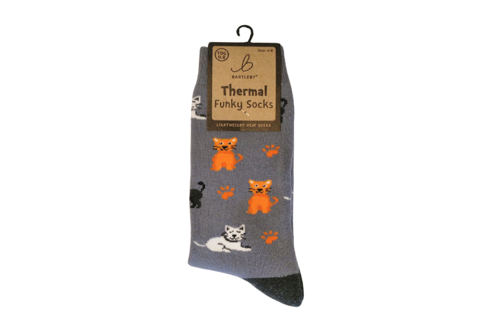 Funky Thermal Socks - Crazy Cats by Bartleby - Mill Race Garden Centre