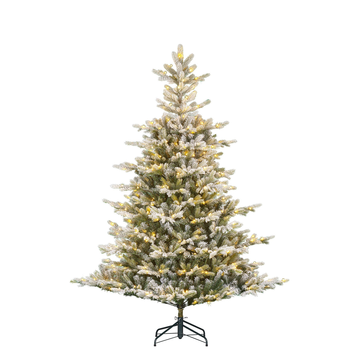 Edelman Black Box Frosted Grimshaw Prelit Artificial Christmas Tree with Warm White LEDs, Timer and Dimmer