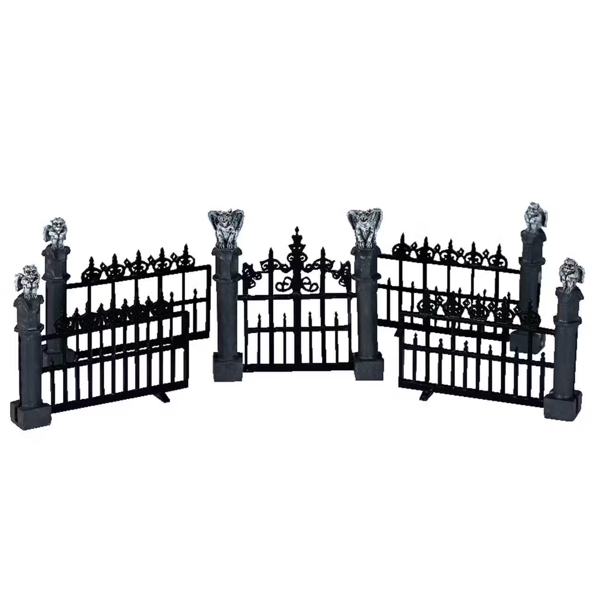 Gargoyle Fence Set Of 5 Lemax Spooky Town Accessory - Mill Race Garden Centre