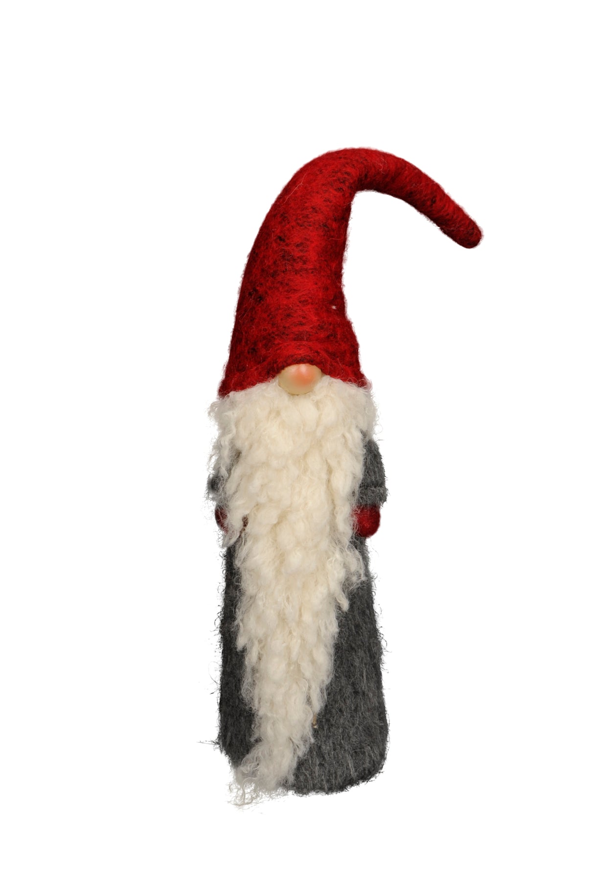 37cm Grey and Red Christmas Gnome - Mill Race Garden Centre