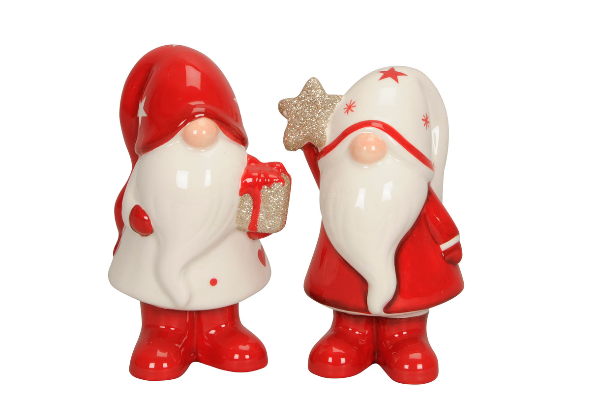 Red and White Ceramic Gnome Assorted - Mill Race Garden Centre