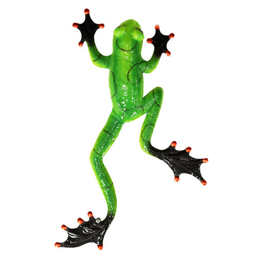 Green Metal Frog Wall Art Garden Decor by Primus - Mill Race Garden Centre
