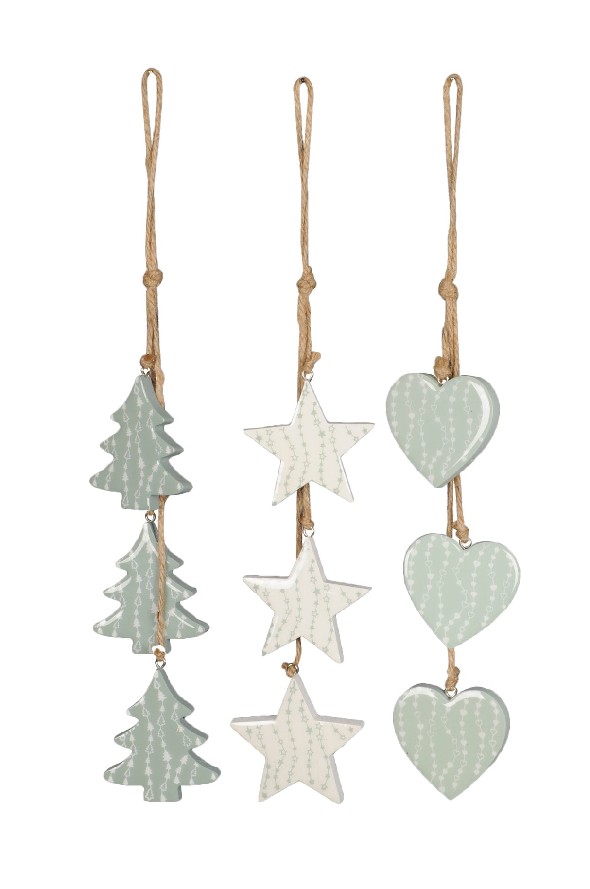 Trees/Stars/Hearts Assorted Hanging Decoration - Mill Race Garden Centre