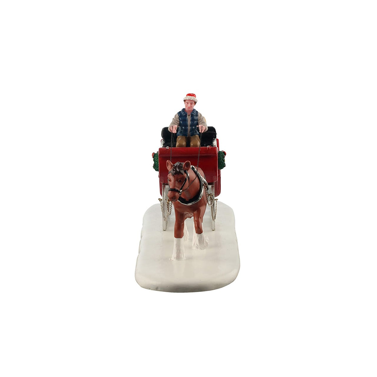 Lemax Holiday Sleigh Ride table accent featuring a festive sleigh with reindeer and holiday decorations.
