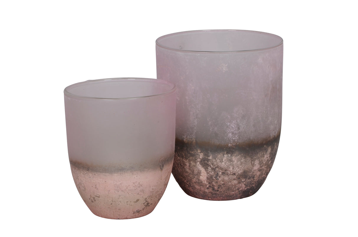 15cm Medium Rose Hurricane Lamp - Mill Race Garden Centre