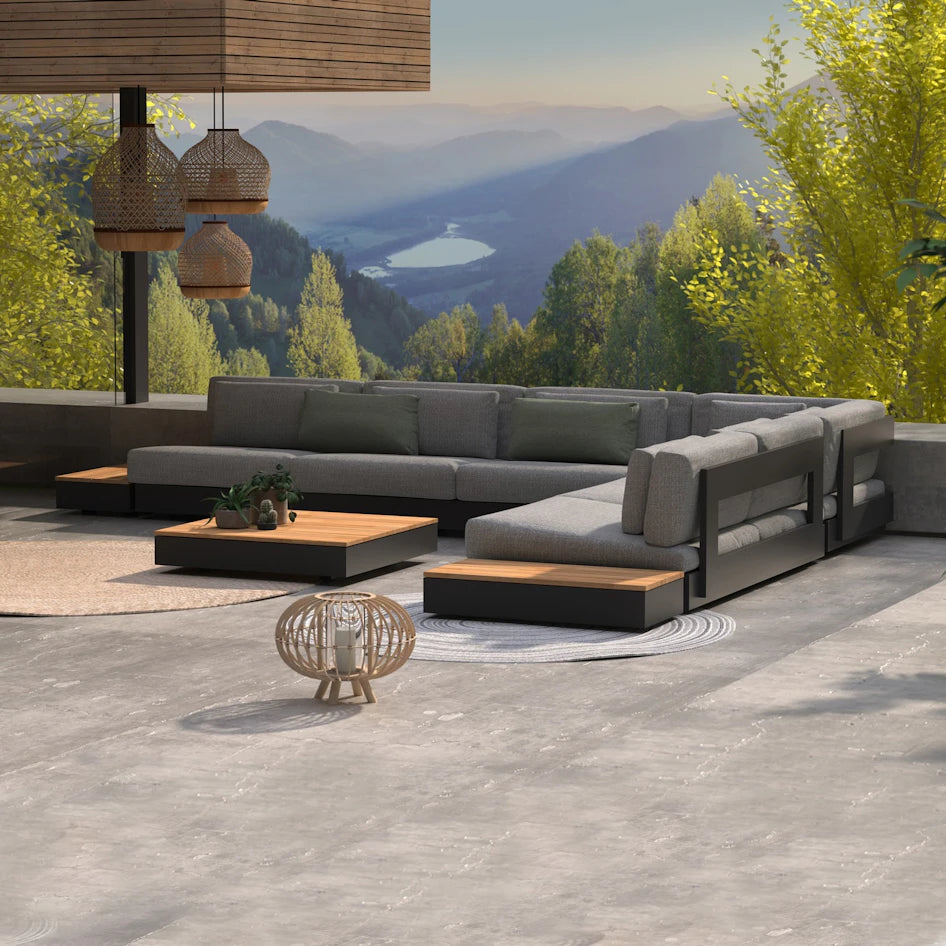 4 Seasons Outdoors Ibiza Corner Modular Sofa with Coffee Table and Side Table - Mill Race Garden Centre