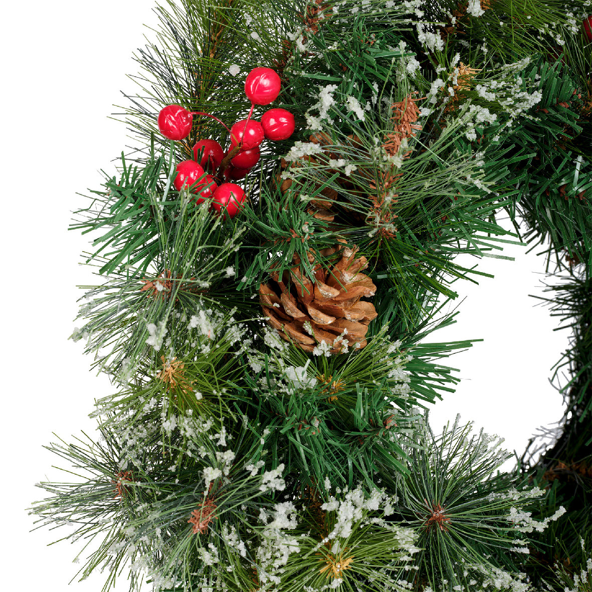 50cm Ipswich Snowy Wreath by Kaemingk - Mill Race Garden Centre