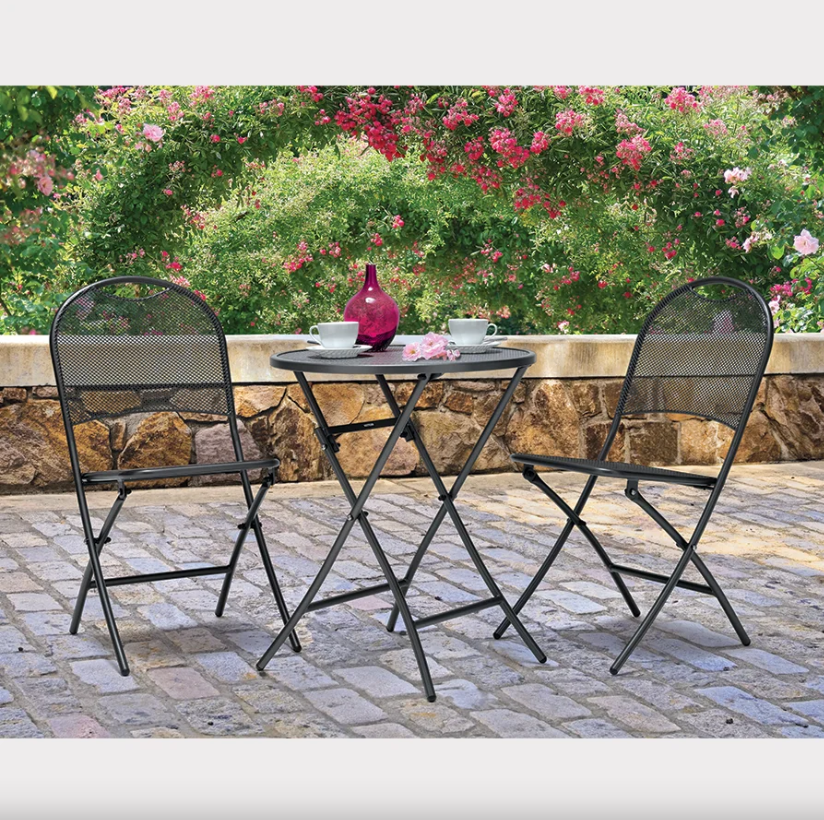 Kettler Cafe Roma Bistro Set Iron Grey - Mill Race Garden Centre