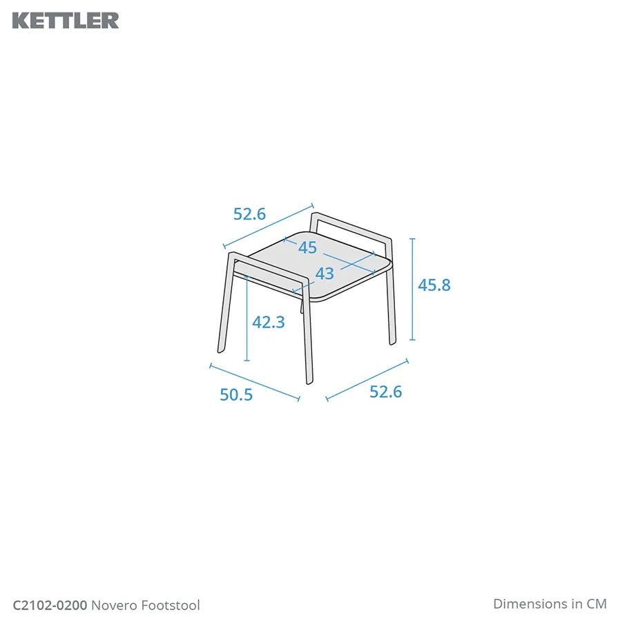Kettler Novero Footstool Iron Grey - Mill Race Garden Centre