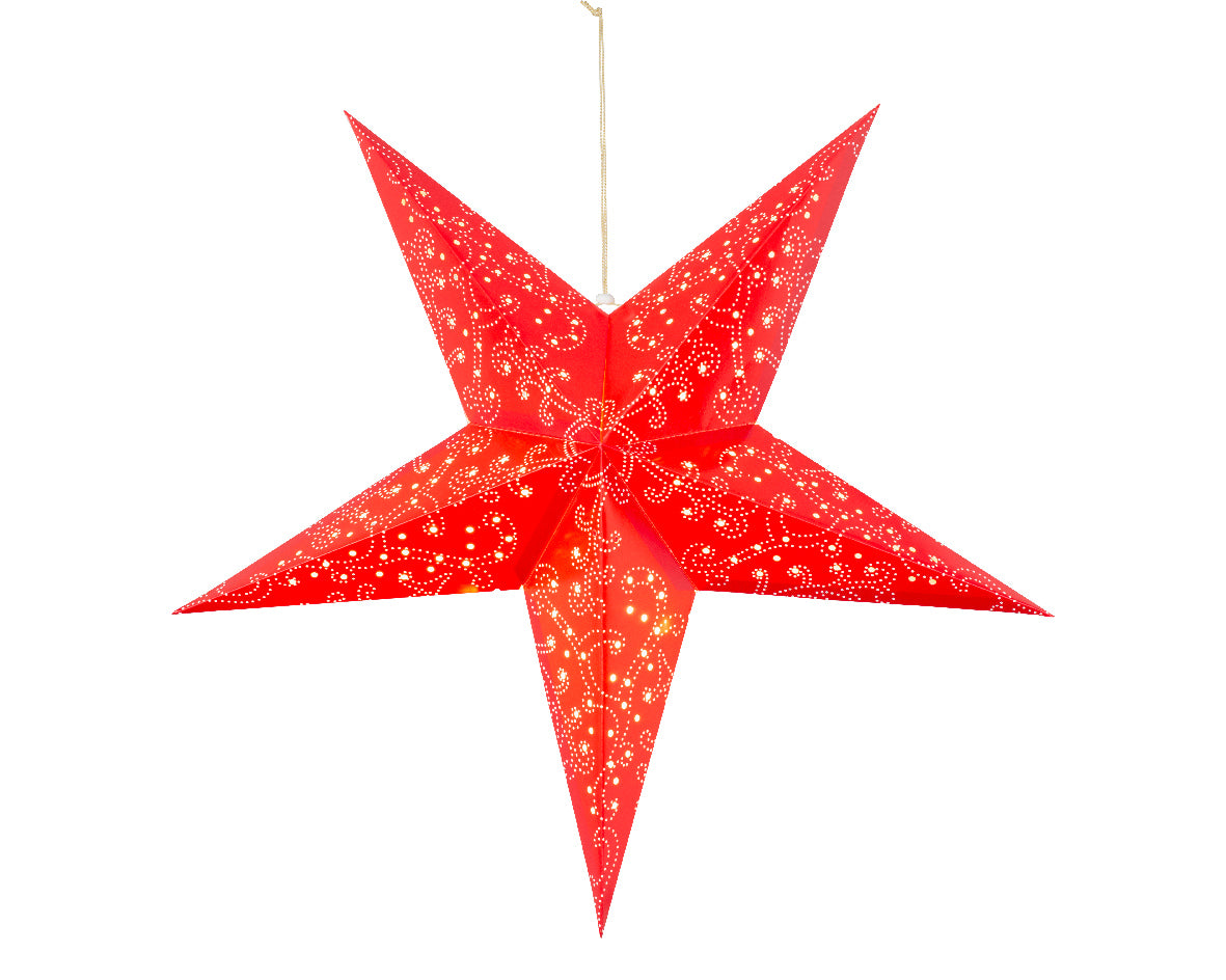 60cm Warm White LED Battery Operated Red Star by Lumineo - Mill Race Garden Centre