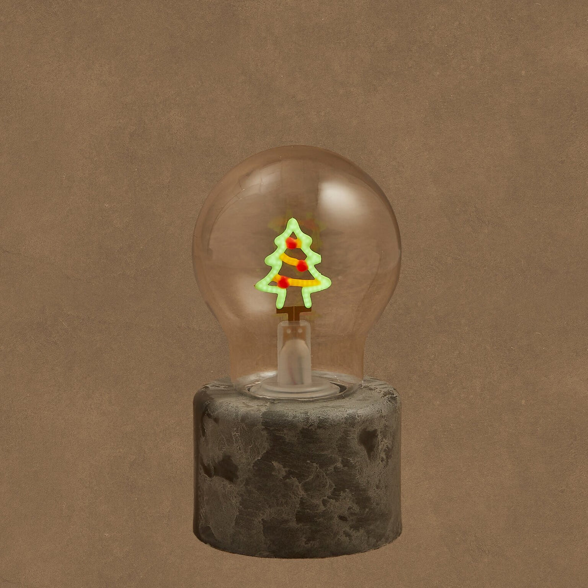 Luca Lighting Multicolour LED Christmas Tree Table Lamp (H13.5 × D7 cm) – Eco-Friendly Recycled Plastic Rechargeable USB Battery Cordless Light