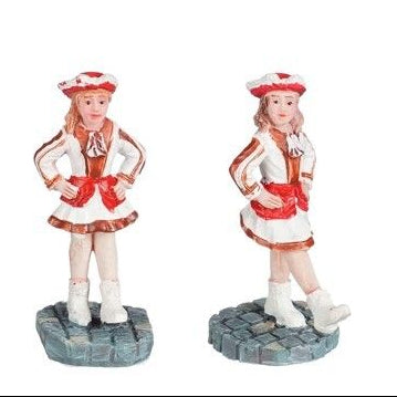 Luville Collectables Carnival Dancer Girls Figurines – Set of 2 – 5 cm Miniature Village Figures