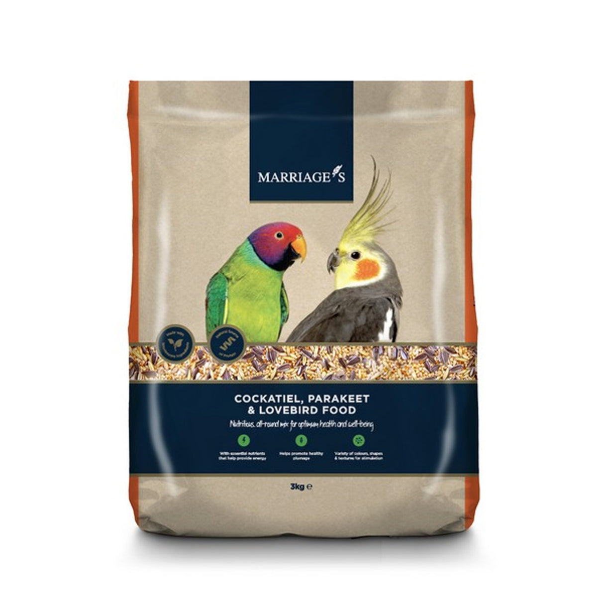 Marriage's Cockatiel Parakeet Lovebirds Food 3kg - Mill Race Garden Centre