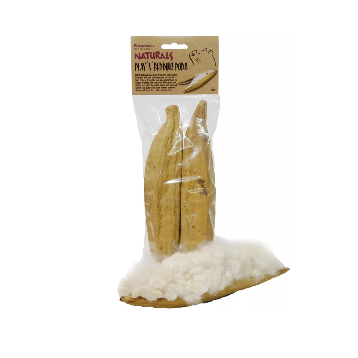 Rosewood Hamster Gerbil Small Pet Play N Bedding Kapok Pods - Mill Race Garden Centre