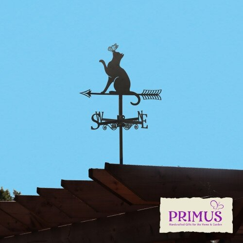 Metal Cat Silhouette Weathervane by Primus - Mill Race Garden Centre