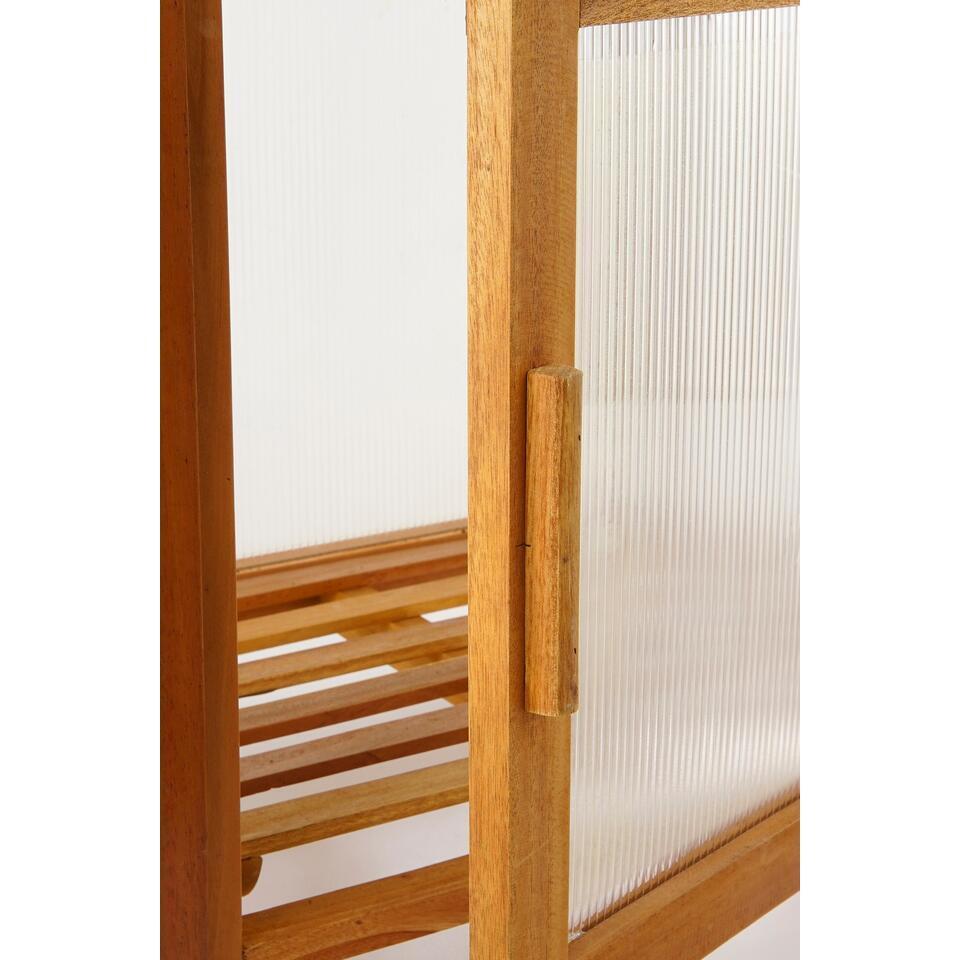 Mica Decorations Caminia Wooden Greenhouse Large – Mahogany Wood
