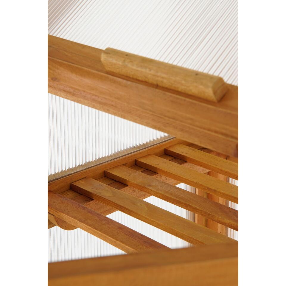 Mica Decorations Caminia Wooden Greenhouse Large – Mahogany Wood