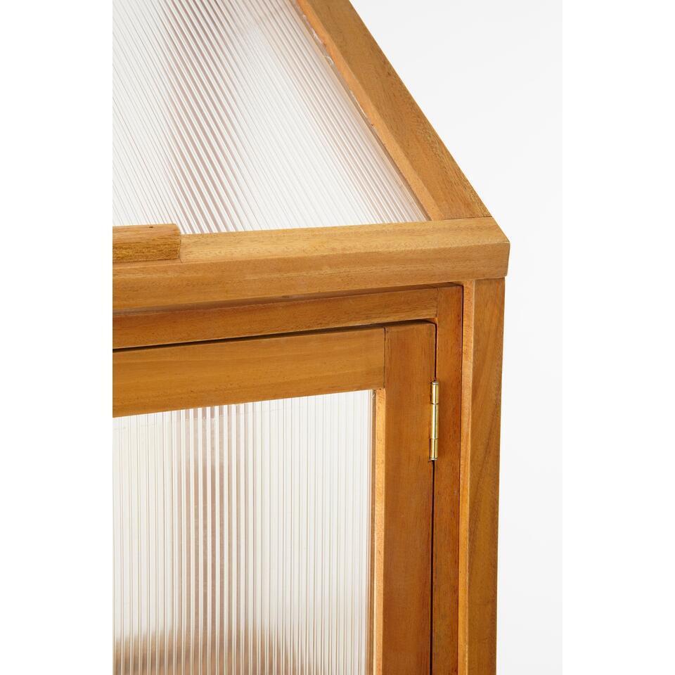 Mica Decorations Caminia Wooden Greenhouse Large – Mahogany Wood
