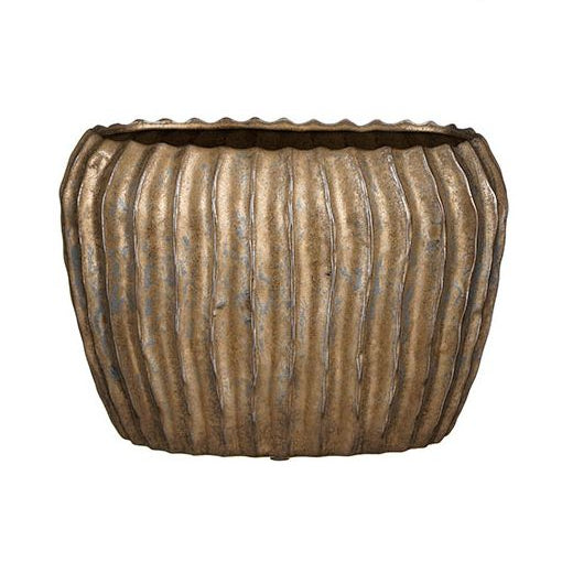 Mica Decorations Noma Oval Plant Pot Bronze – W28 x H19 cm – Ceramic Indoor Planter