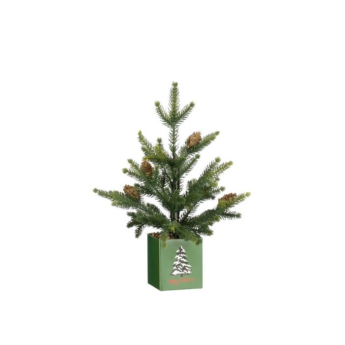 Mica Decorations Artificial Pine Tree in Green Pot – Seasonal Christmas Decoration