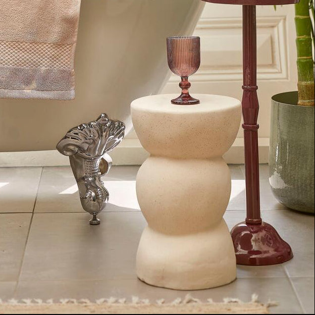 Mica Decorations Screw Side Table – White Ceramic