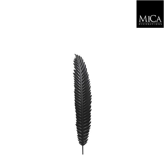 Mica Decorations Yuto Leaf Wall Decoration Black – 92 x 16 cm – Iron Metal Wall Art