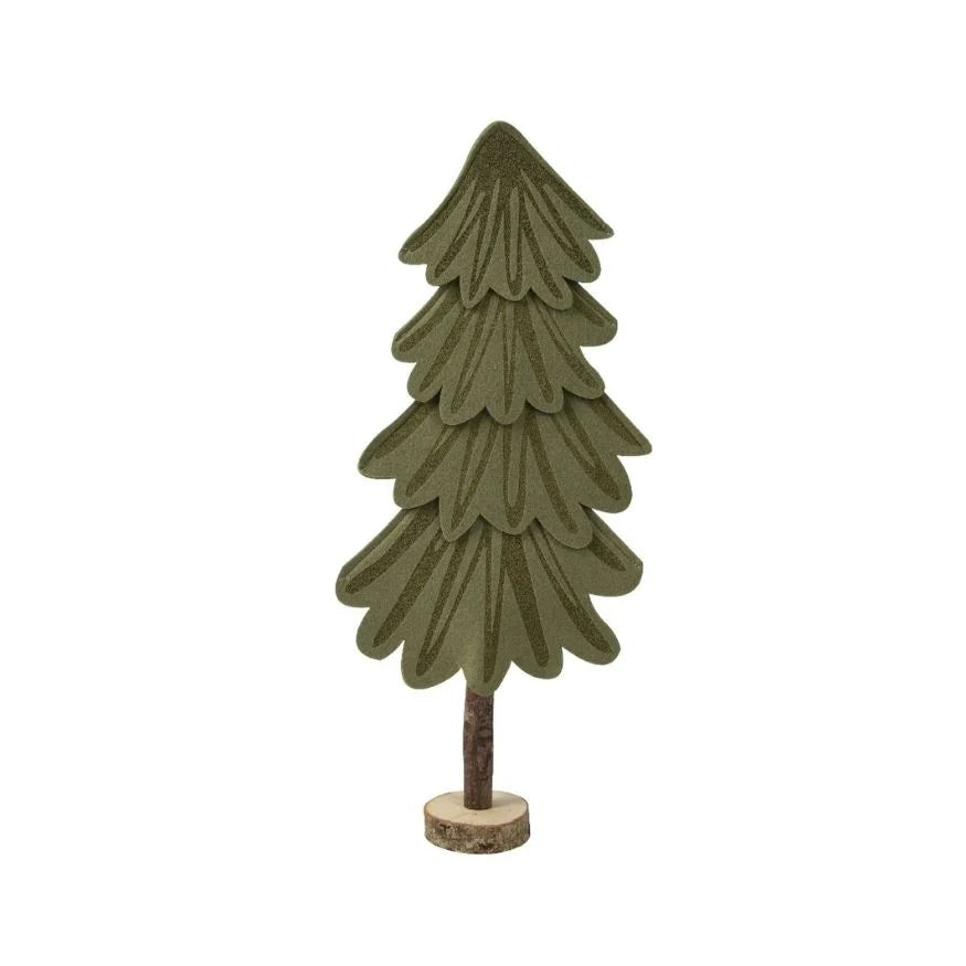 49cm Pine Green Felt Tree on Stand by Decoris - Mill Race Garden Centre