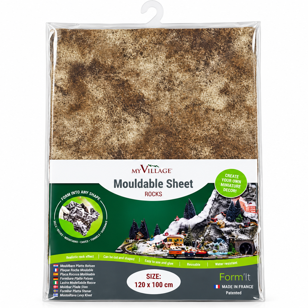 My Village Form-It Mouldable Sheet Utah – Flexible 3D Rock & Mountain Landscape Foil (100 cm × 60 cm) – FI016