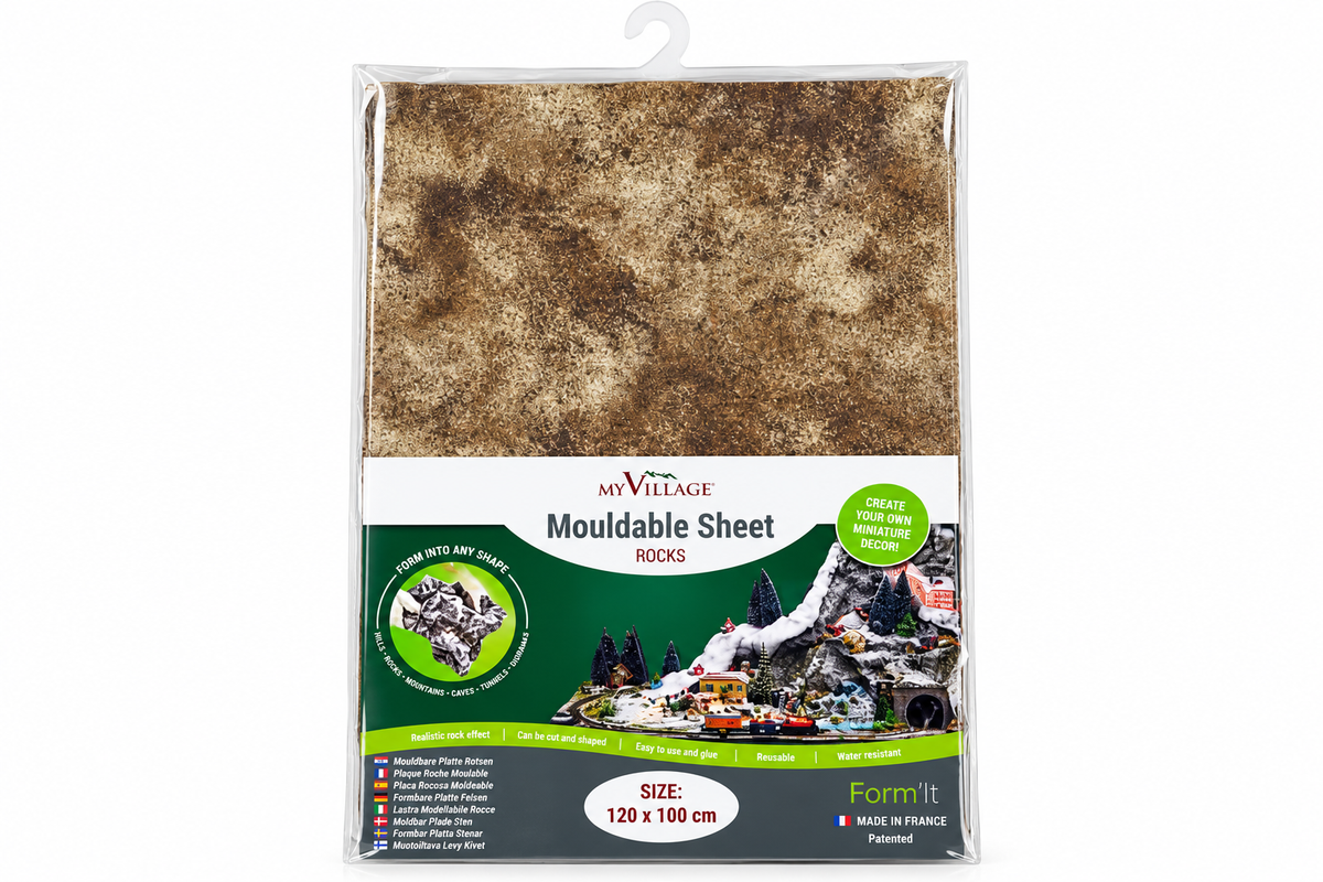 My Village Form-It Mouldable Sheet Utah – Flexible 3D Rock & Mountain Landscape Foil (120 cm × 100 cm) – FI015