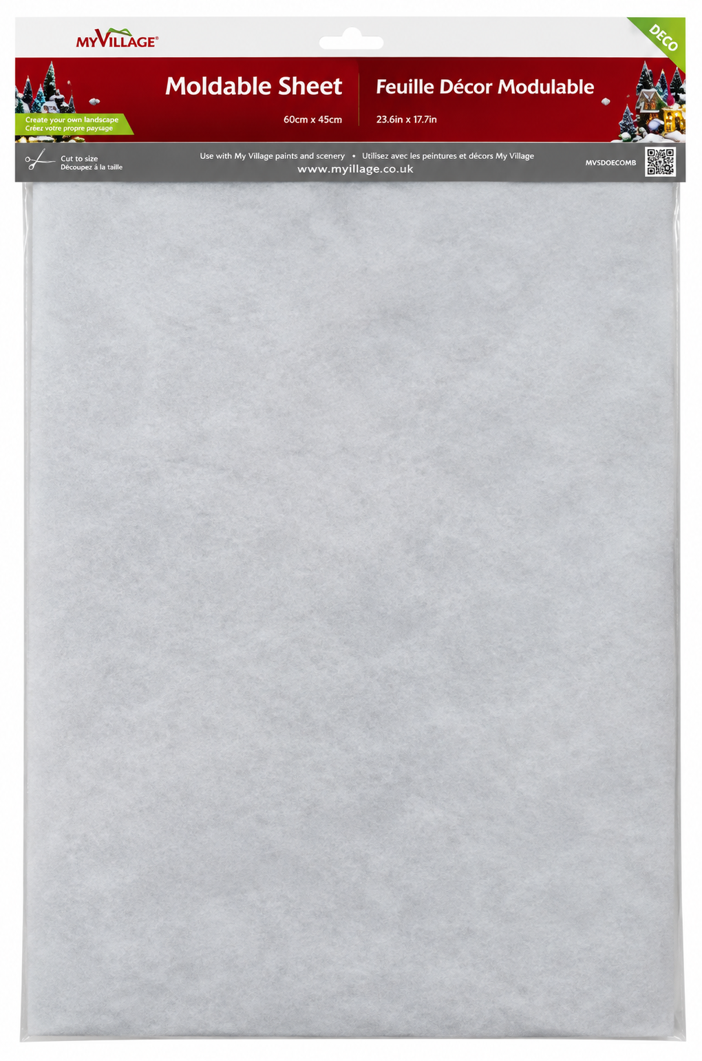 My Village Mouldable Sheet Snow (100 × 60 cm) – Flexible 3D Snow & Alpine Terrain Scenery Foil | Fire-Resistant & Waterproof