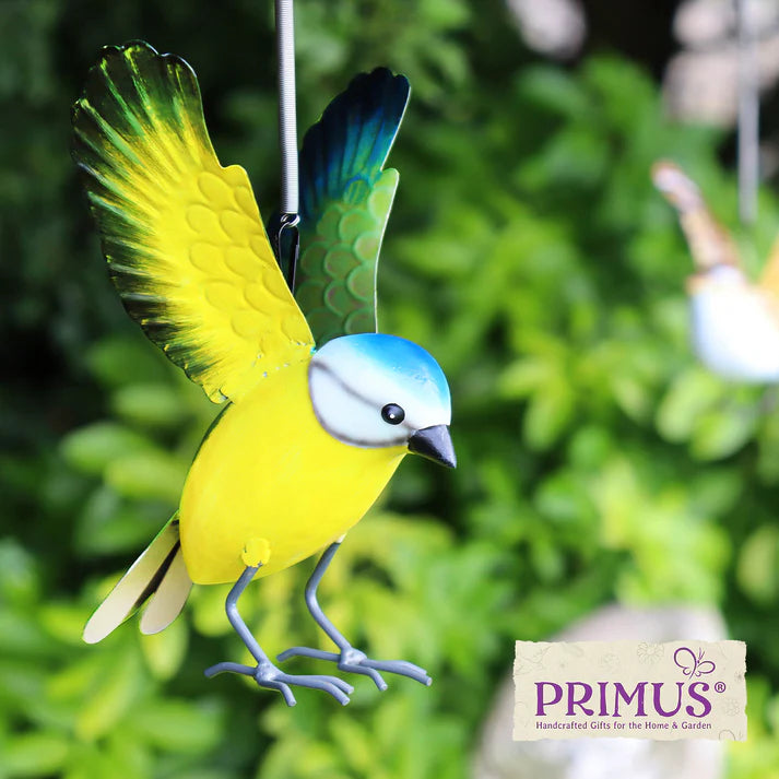Small Metal Hanging Blue Tit by Primus - Mill Race Garden Centre