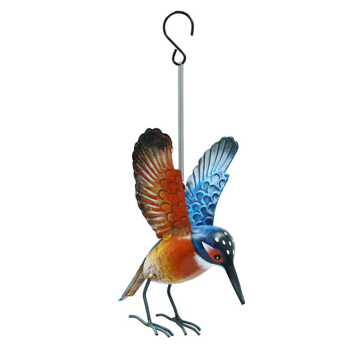 Small Metal Hanging Kingfisher by Primus - Mill Race Garden Centre