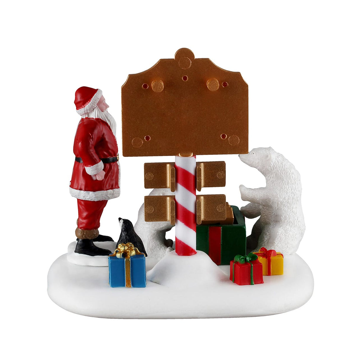 Lemax North Pole Countdown Christmas Village table accent featuring a festive North Pole scene with snow and holiday decorations.
