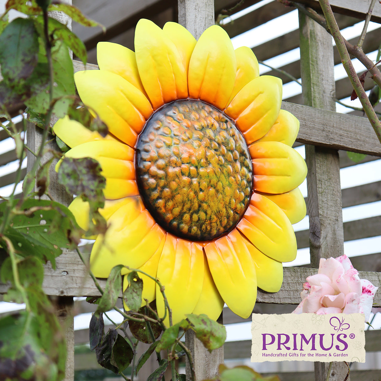 Large Metal Sunflower Wall Ornament – Vibrant Garden & Home Decor by Primus - Mill Race Garden Centre