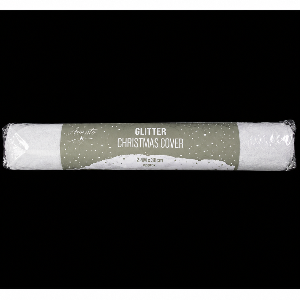 Premier Decorations White Christmas Snow Cover Blanket (90cm × 2.4m) – Extra-Wide Display Mat